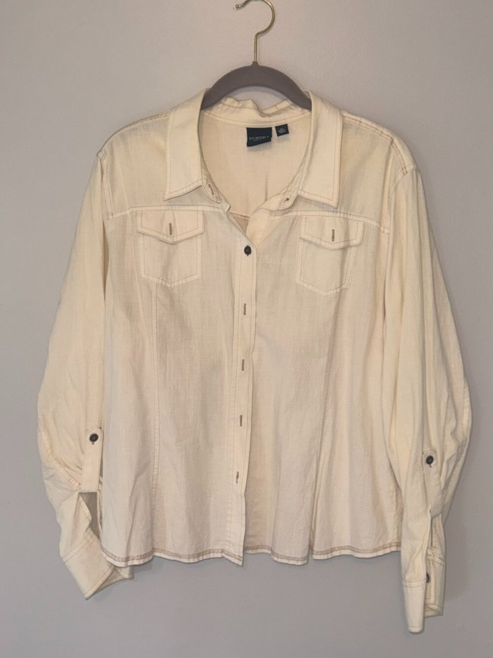 Sonoma Life + Style Cream Blouse XL